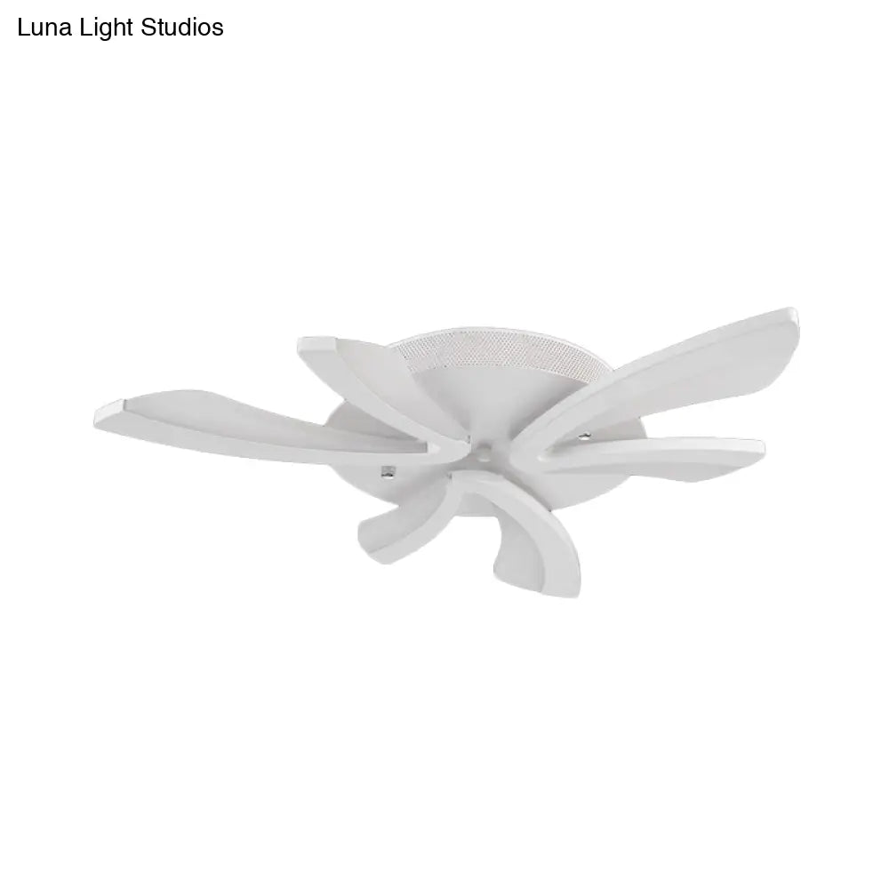 Modern Coral Semi Flush Mount Ceiling Light - 3/5/12-Head Acrylic Flushmount In Warm/White