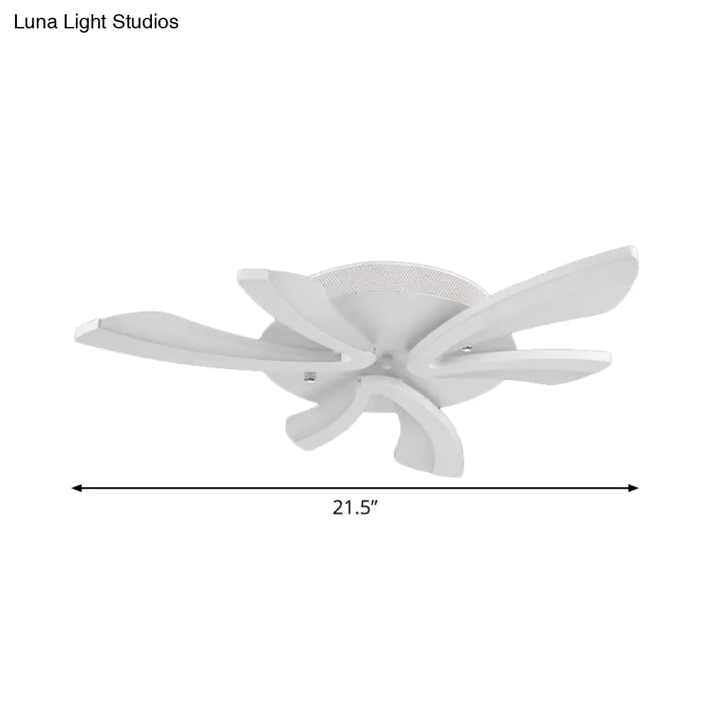 Modern Coral Semi Flush Mount Ceiling Light - 3/5/12-Head Acrylic Flushmount In Warm/White