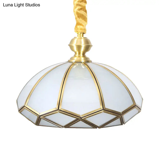 Modern Cream/Textured White Glass Hat Pendant Light - Stylish 1 Bulb Suspended Fixture For Living