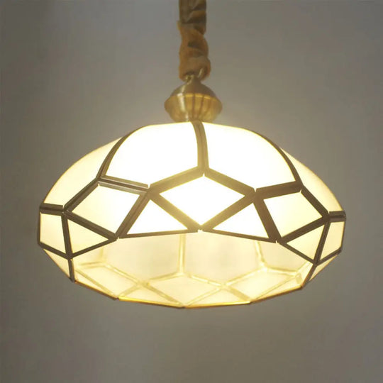 Modern Cream/Textured White Glass Hat Pendant Light - Stylish 1 Bulb Suspended Fixture For Living