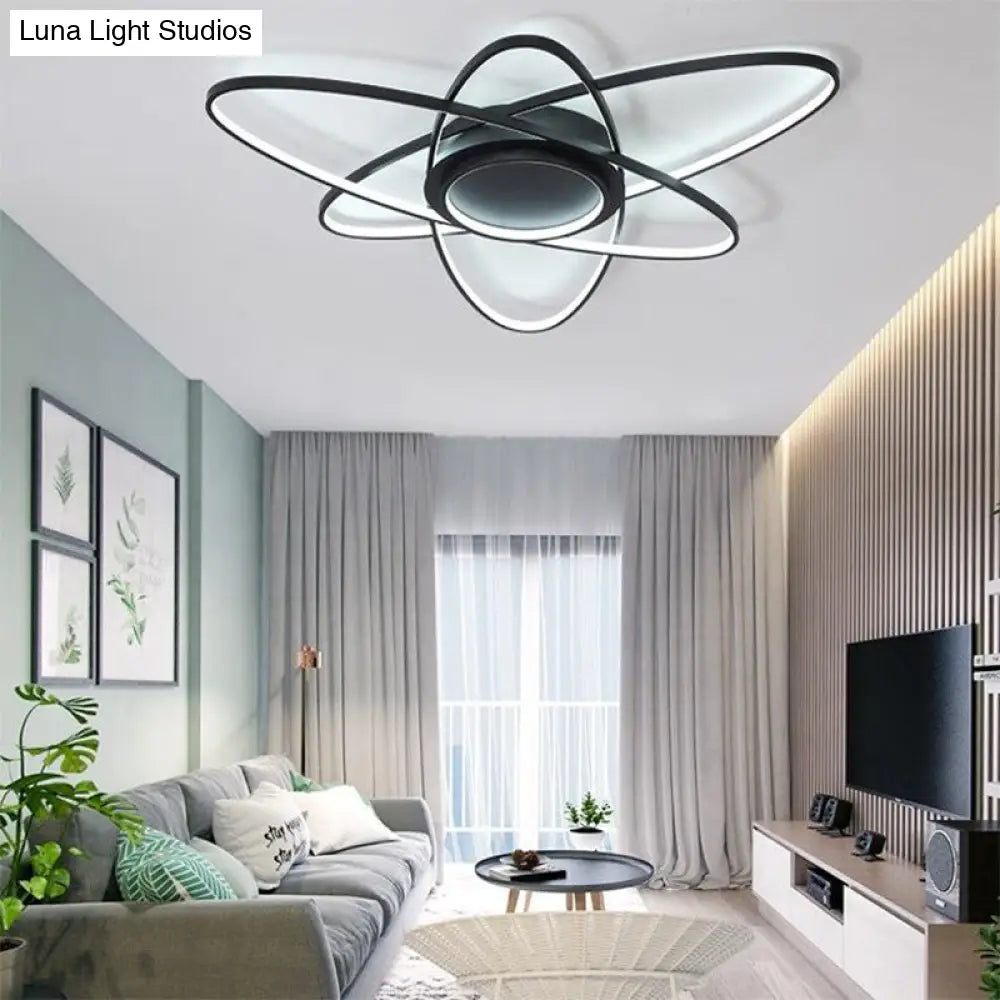 Modern Creative Ceiling Lights - Acrylic And Metal Light Fixture (25.5/31.5/39) Warm/White Lighting