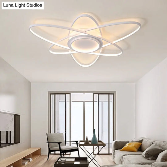 Modern Creative Ceiling Lights - Acrylic And Metal Light Fixture (25.5/31.5/39) Warm/White Lighting