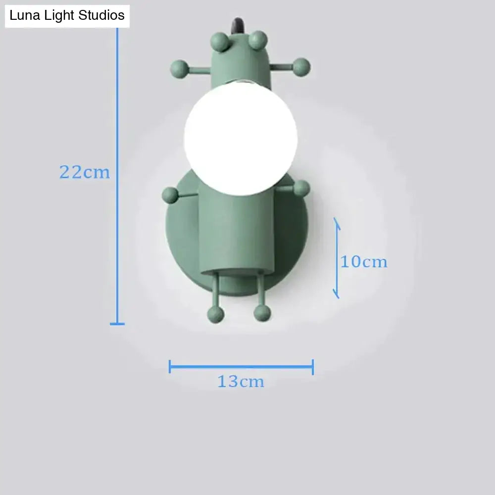 Modern Creative Minimalism Metal Robot Ants Lamps For Kids Baby Living Room Wall Light