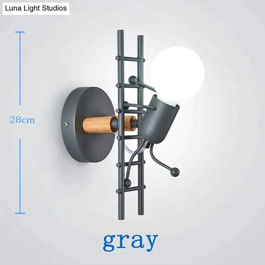 Modern Creative Minimalism Metal Robot Ants Lamps For Kids Baby Living Room Wall Light