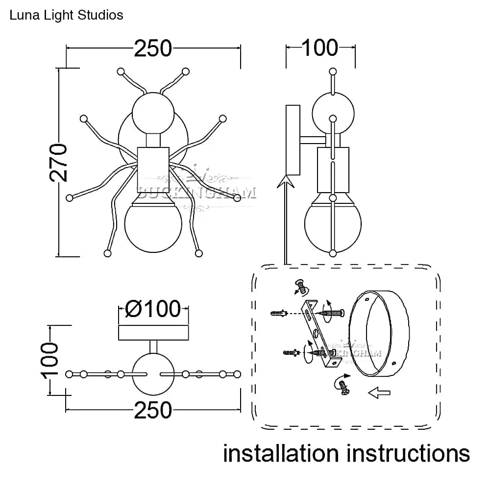 Modern Creative Minimalism Metal Robot Ants Lamps For Kids Baby Living Room Wall Light