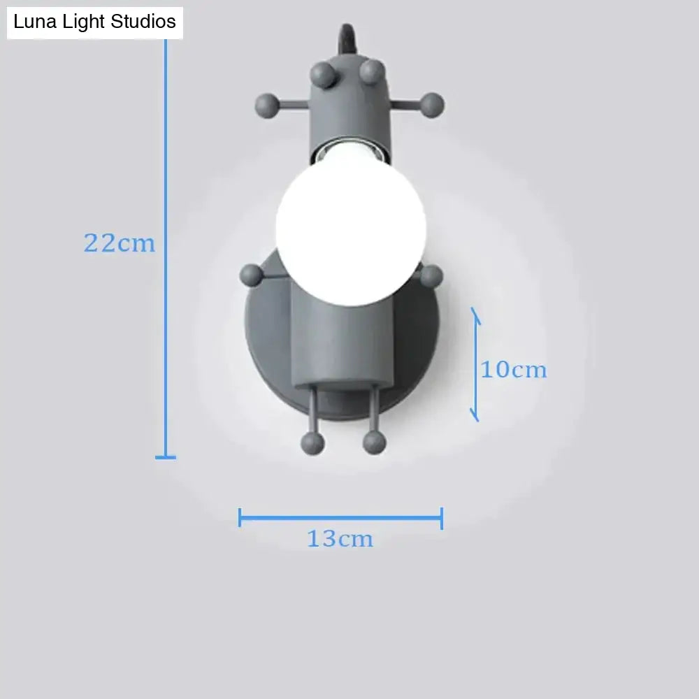 Modern Creative Minimalism Metal Robot Ants Lamps For Kids Baby Living Room Wall Light