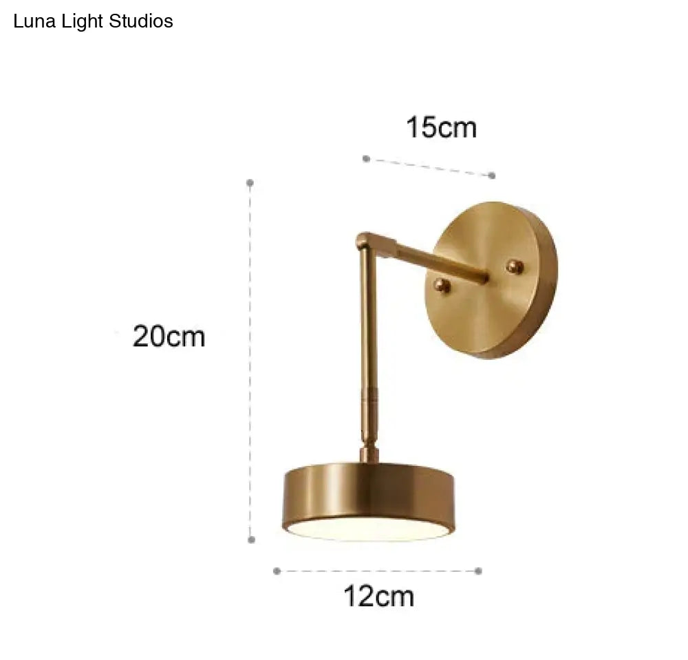 Modern Creative Nordic Bedroom Bedside Full Copper Wall Lamp Three Color Led Light Source Lamps