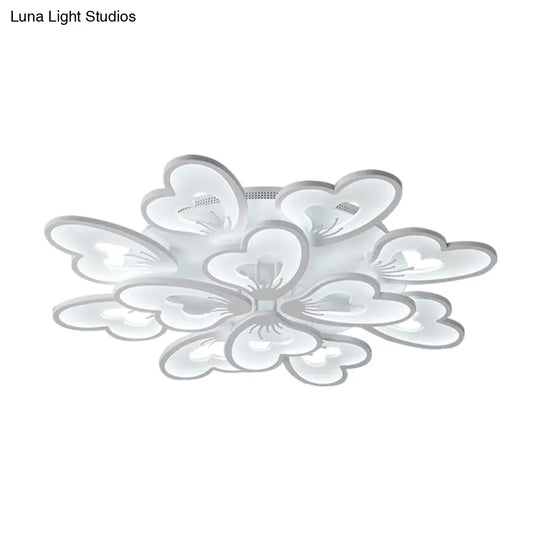 Modern Creative Petal Ceiling Flush Mount Acrylic White Integrated Led Living Room Light (9/12/15