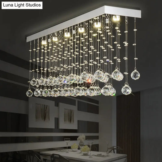 Modern Crystal Ball Flush Mount Ceiling Light With 4 Lights For Dining Room - Silver Available In 3