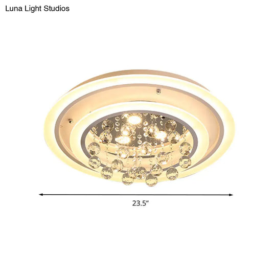 Modern Crystal Ball Round Flush Mount Light With Led Ceiling Light/Remote Control Dimming -