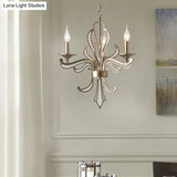 Modern Crystal Candle Chandelier: Gold Pendant Lighting Fixture For Bedroom (3/6 Bulbs)