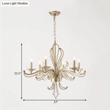 Modern Crystal Candle Chandelier: Gold Pendant Lighting Fixture For Bedroom (3/6 Bulbs)