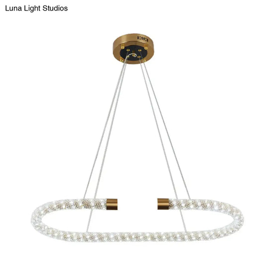 Modern Crystal Chandelier Led Brass Suspended Lighting Fixture In 31.5/39/47 Width