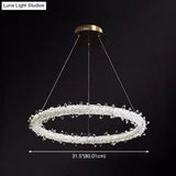 Modern Crystal Circle Chandelier For Restaurants - Pendant Lighting