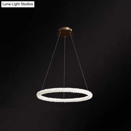 Modern Crystal Pendant Chandelier Light For Restaurants - Sleek Circular Design Clear / 12 Circline