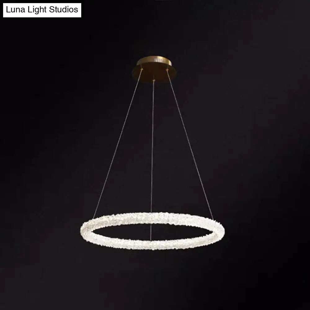 Modern Crystal Pendant Chandelier Light For Restaurants - Sleek Circular Design Clear / 19.5