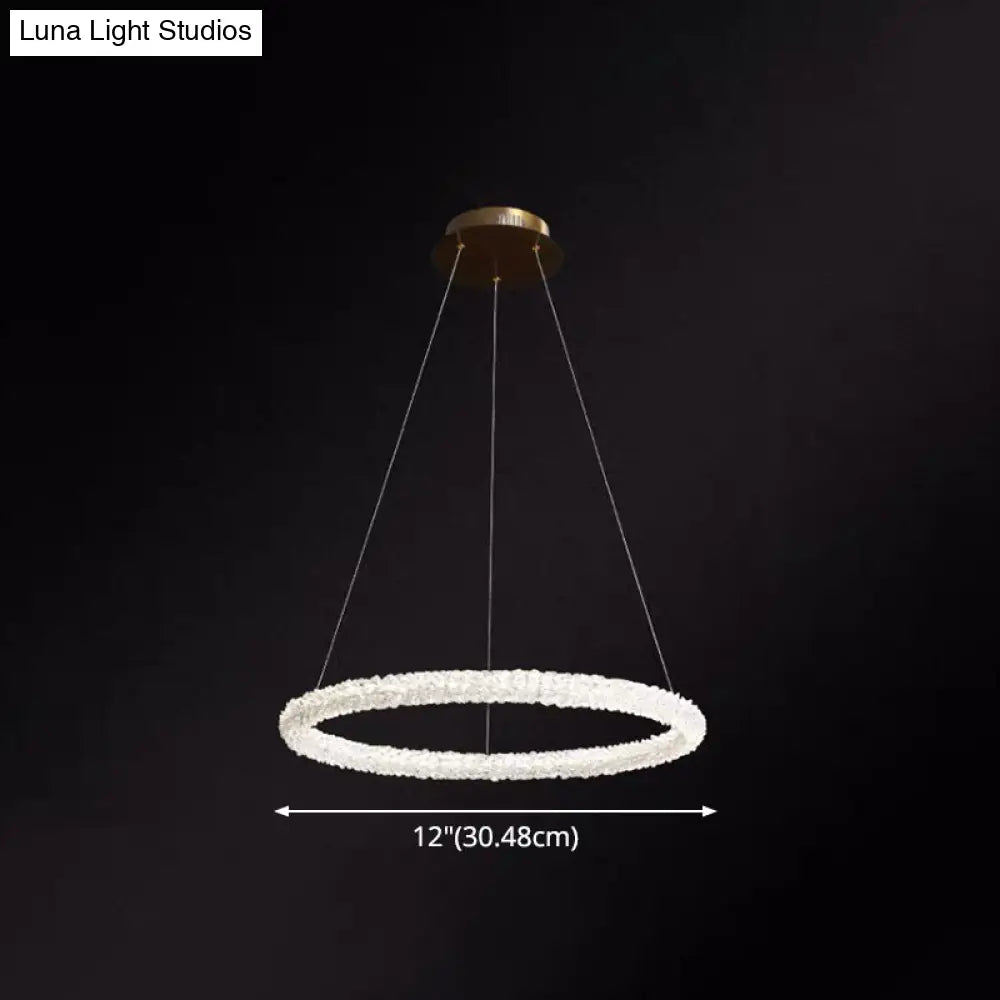 Modern Crystal Pendant Chandelier Light For Restaurants - Sleek Circular Design