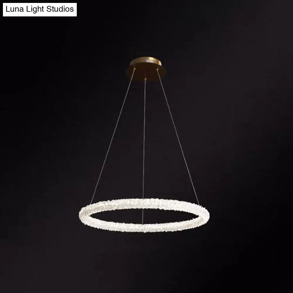 Modern Crystal Pendant Chandelier Light For Restaurants - Sleek Circular Design Clear / 16 Circline