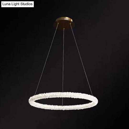 Modern Crystal Pendant Chandelier Light For Restaurants - Sleek Circular Design Clear / 39.5