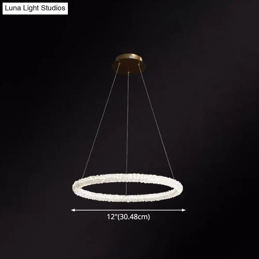 Modern Crystal Circle Chandelier For Restaurants - Pendant Lighting