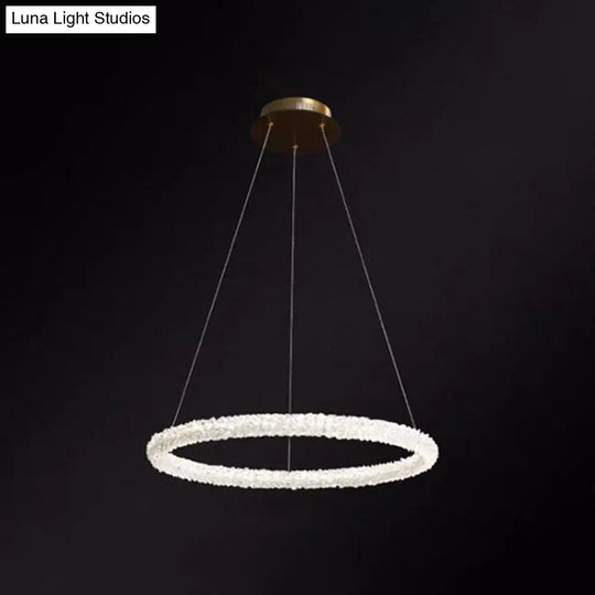 Modern Crystal Pendant Chandelier Light For Restaurants - Sleek Circular Design Clear / 23.5