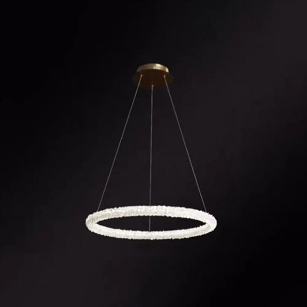 Modern Crystal Circle Chandelier For Restaurants - Pendant Lighting Clear / 12’ Circline