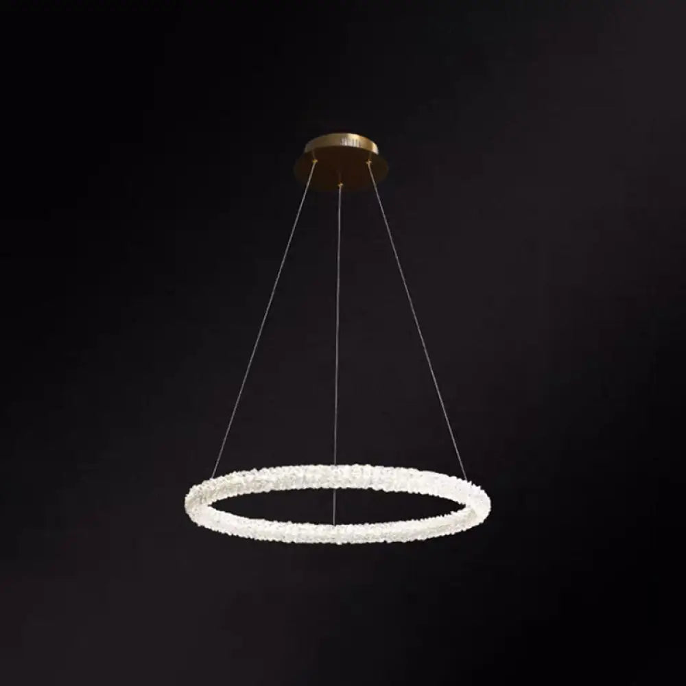 Modern Crystal Circle Chandelier For Restaurants - Pendant Lighting Clear / 16’ Circline