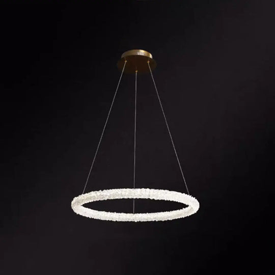 Modern Crystal Circle Chandelier For Restaurants - Pendant Lighting Clear / 19.5’ Circline