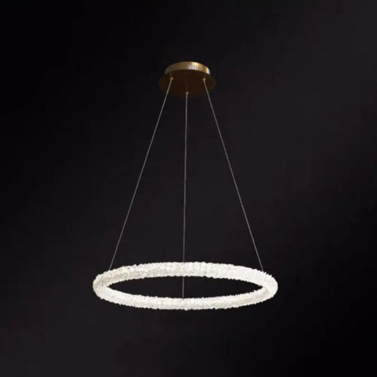 Modern Crystal Circle Chandelier For Restaurants - Pendant Lighting Clear / 23.5’ Circline