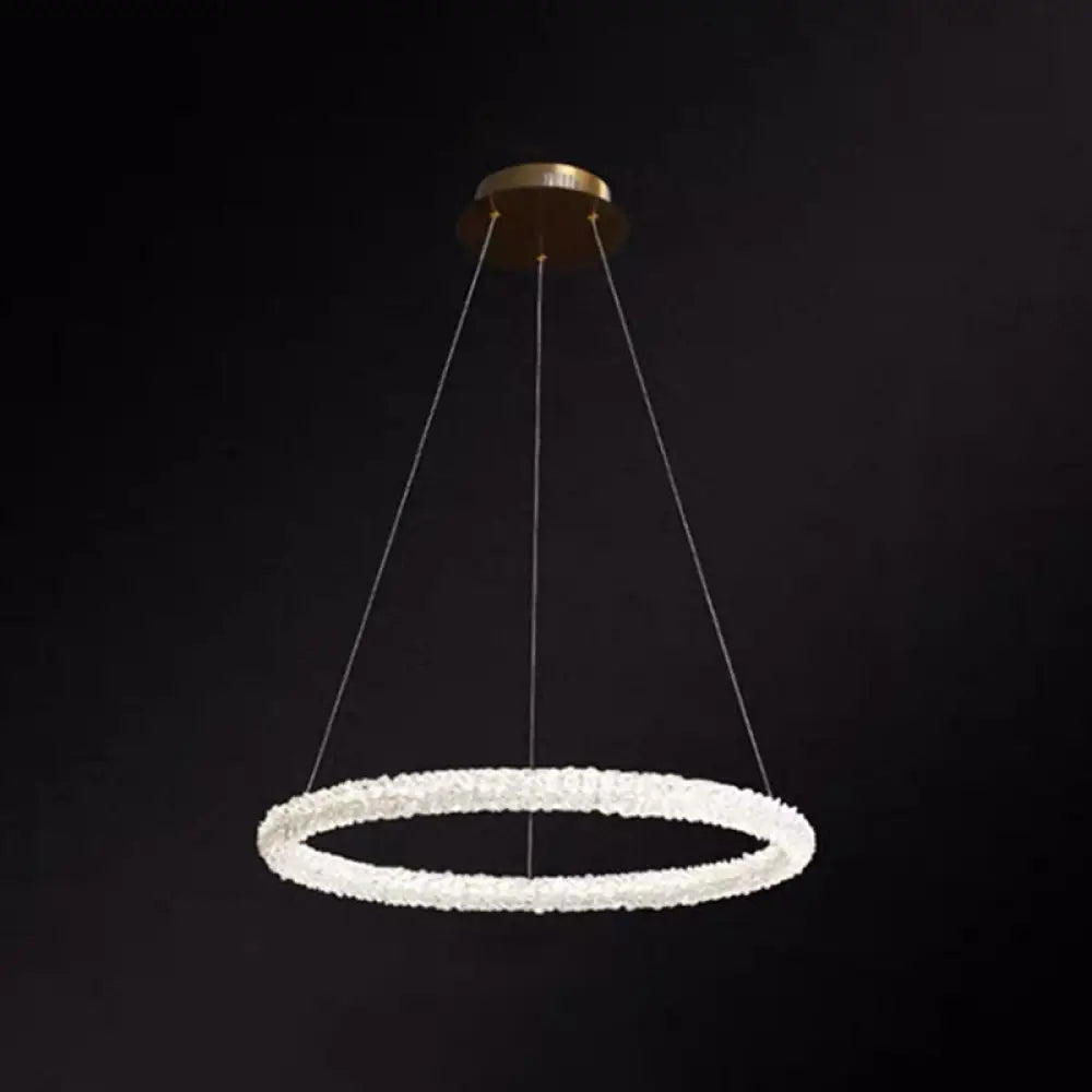 Modern Crystal Circle Chandelier For Restaurants - Pendant Lighting Clear / 31.5’ Circline