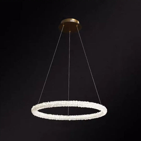 Modern Crystal Circle Chandelier For Restaurants - Pendant Lighting Clear / 39.5’ Circline