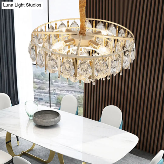 Modern Crystal Conic Chandelier - Gold Pendant Light Kit With Tiered Design 3/4 Lights 16/19.5 Width