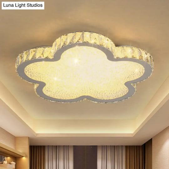 Modern Crystal-Encrusted Led Ceiling Lamp With Dimming & Remote - Available In 3 Sizes Warm/White