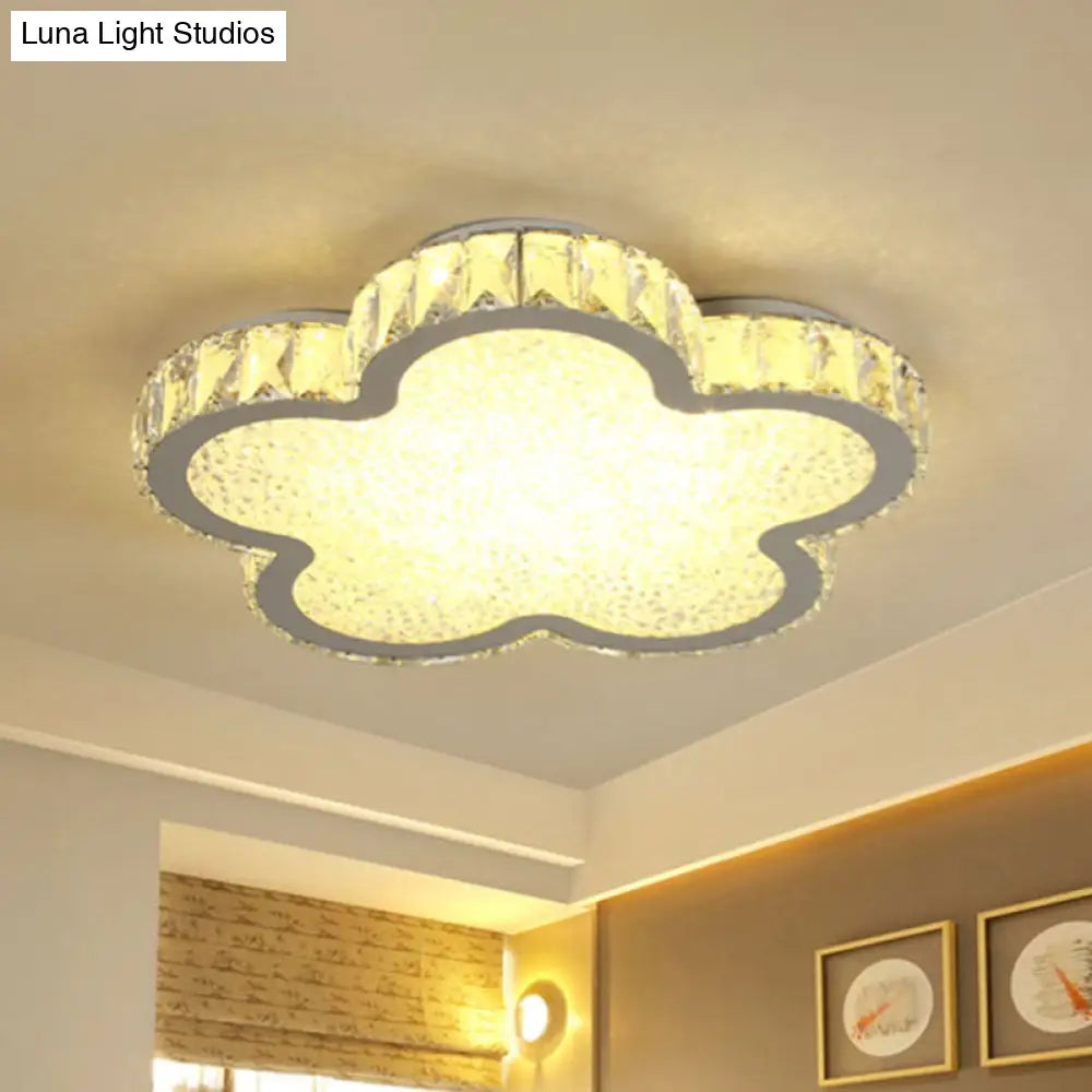 Modern Crystal-Encrusted Led Ceiling Lamp With Dimming & Remote - Available In 3 Sizes Warm/White