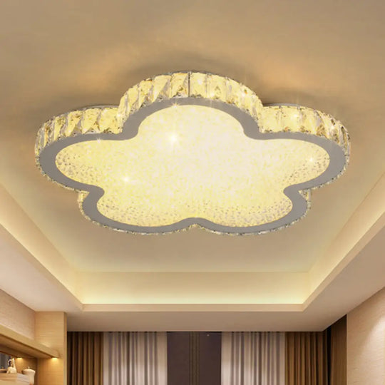 Modern Crystal-Encrusted Led Ceiling Lamp With Dimming & Remote - Available In 3 Sizes Warm/White