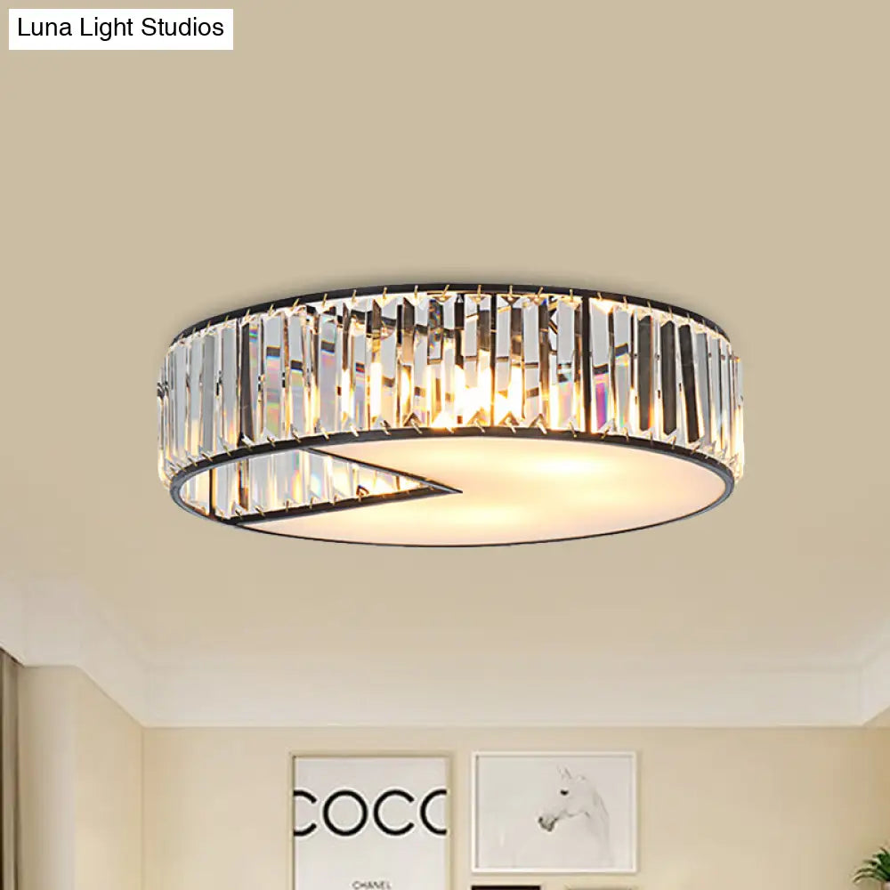 Modern Crystal Flush Ceiling Lamp - 5 - Bulb Block Design For Living Room