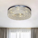Modern Crystal Flush Mount Ceiling Light Fixture With 6 - Bulb Recessed Lighting Clear