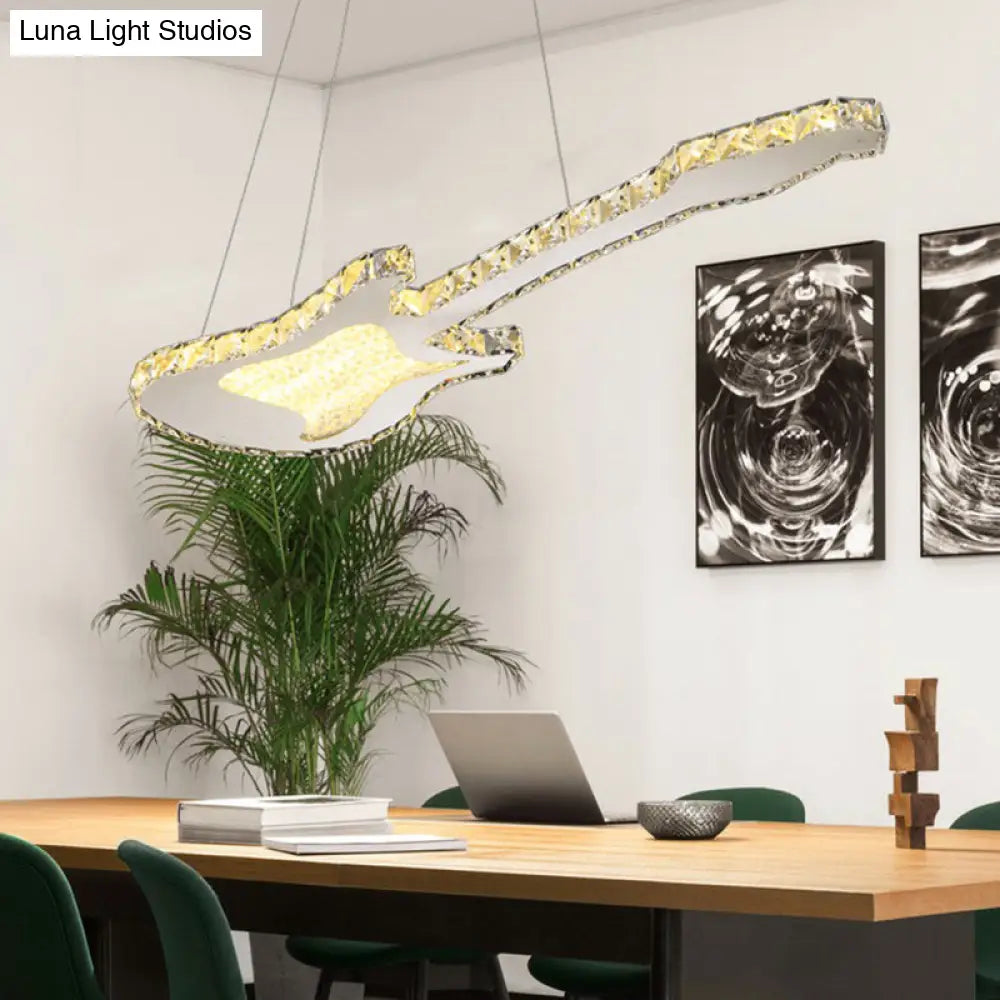 Modern Crystal Guitar Pendant Chandelier - Sleek Dining Room Lighting