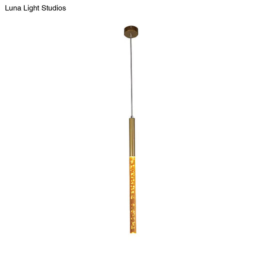 Modern Bubble Crystal Pendant Light - Linear Design Gold Finish Warm/White/Purple Ideal For Bars