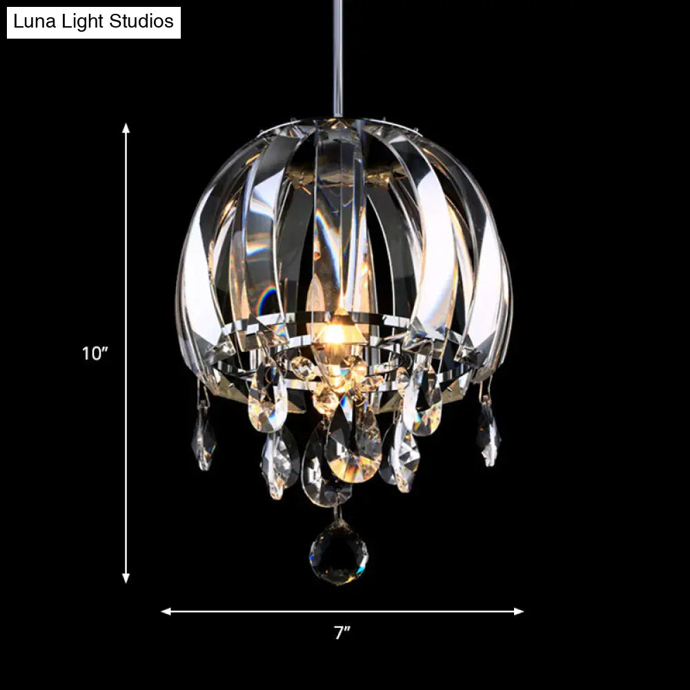 Modern Crystal Jellyfish Pendant Light With Droplets For Dining Hall