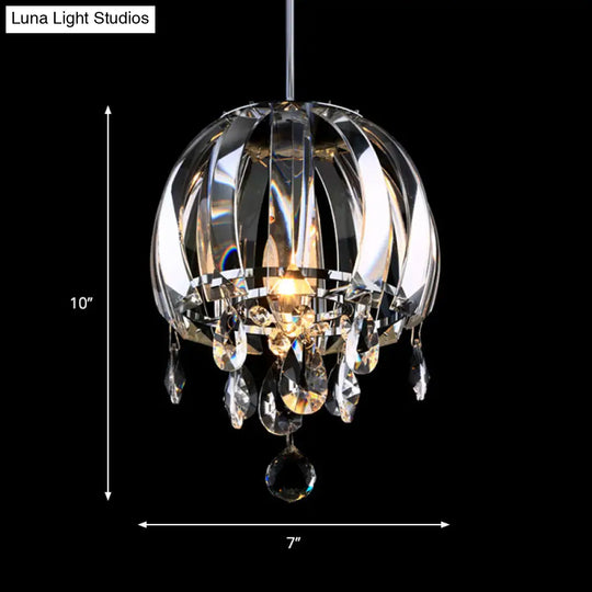 Modern Crystal Jellyfish Pendant Light With Droplets For Dining Hall