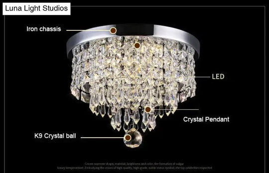 Modern Crystal Led Ceiling Light Fixture For Indoor Lamp Lamparas De Techo Surface Mounting Bedroom