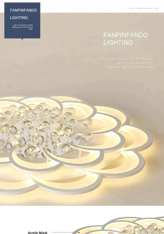Modern Crystal Led Ceiling Lights For Living Room Bedroom Home Deco Lamp
