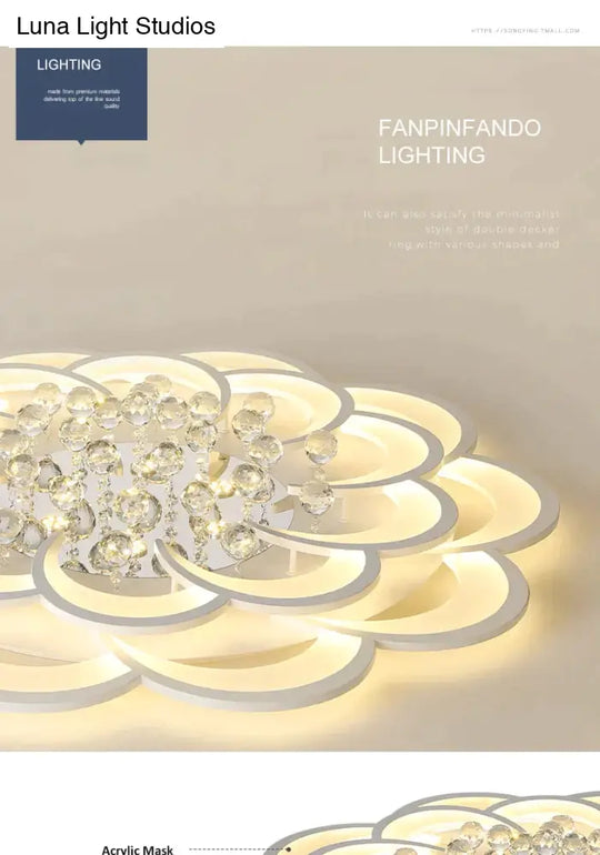 Modern Crystal Led Ceiling Lights For Living Room Bedroom Home Deco Lamp