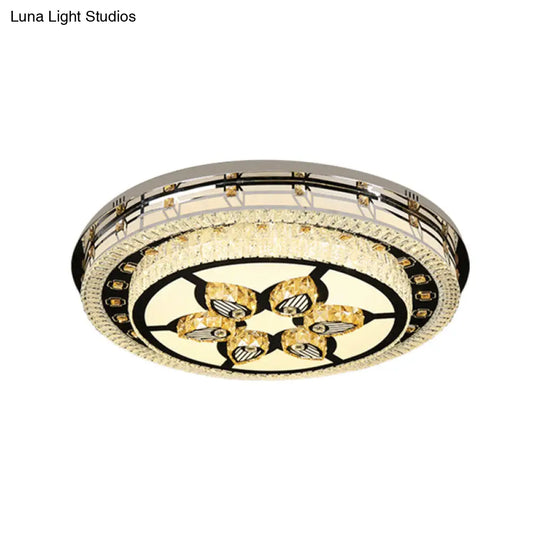 Modern Crystal Led Chrome Flush Mount Ceiling Light - Star Living Room