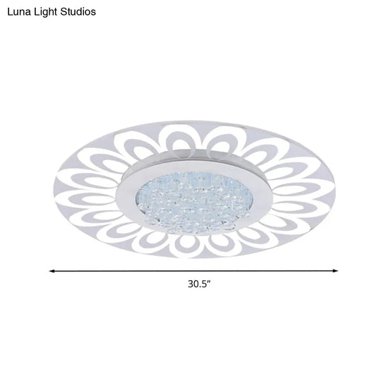 Modern Crystal Led Flush Mount Lighting In Multiple Light Options Various Sizes Available