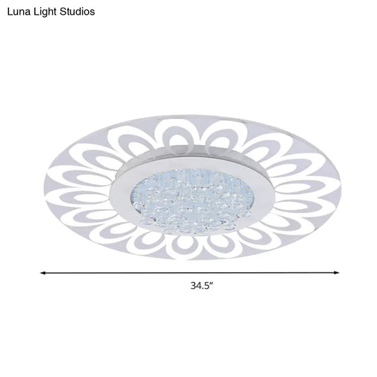 Modern Crystal Led Flush Mount Lighting In Multiple Light Options Various Sizes Available