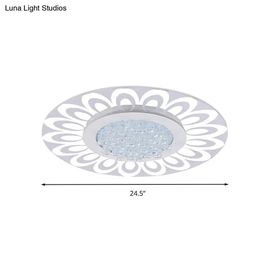 Modern Crystal Led Flush Mount Lighting In Multiple Light Options Various Sizes Available