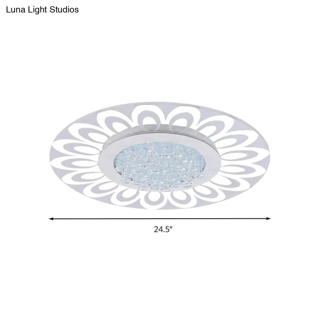 Modern Crystal Led Flush Mount Lighting In Multiple Light Options Various Sizes Available