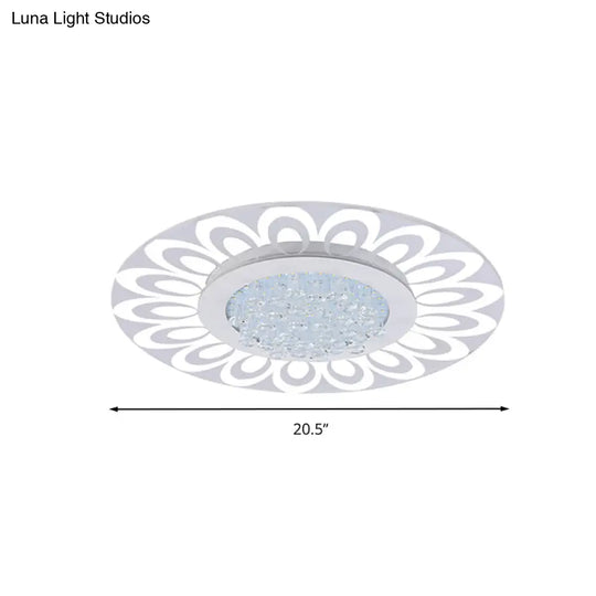 Modern Crystal Led Flush Mount Lighting In Multiple Light Options Various Sizes Available